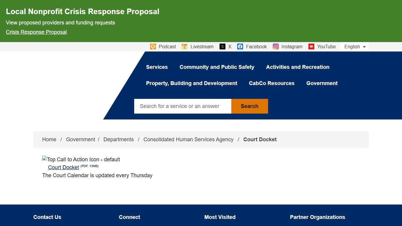 Court Docket Cabarrus County